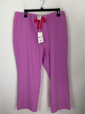FIGS Pisco Straight Leg Lavender Scrub Pant Red Drawstring NWT Men’s XL short